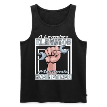 Legendary Elevator Mechanic has Retired - Men's Premium Organic Tank Top - black - Front - Michal (187cm)