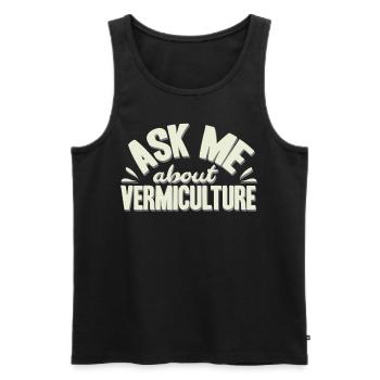 Vermiculture, lombricompost, vermifuge - Débardeur bio Premium Homme - noir - Devant - Michal (187cm)