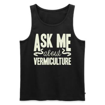 Vermiculture, lombricompost, vermifuge - Débardeur bio Premium Homme - noir - Devant - Michal (187cm)
