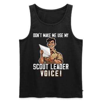 Camping Scoutmaster - Drôle de chef scout - Débardeur bio Premium Homme - noir - Devant - AI Model Male 178 light (178cm)