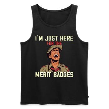 Camping Scouting - Funny Scout Father - Men's Premium Organic Tank Top - black - Front - Michal (187cm)