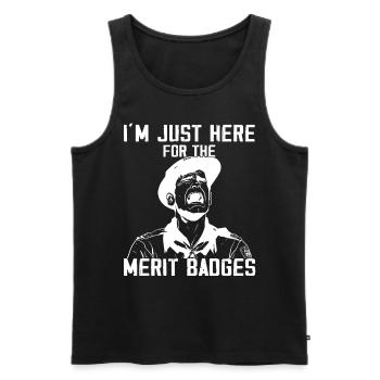 Camping Scouting - Funny Scout Father - Men's Premium Organic Tank Top - black - Front - Michal (187cm)