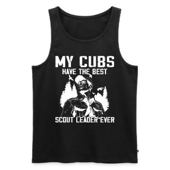 Camping Scouting - Funny Scout Father - Men's Premium Organic Tank Top - black - Front - Michal (187cm)