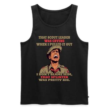 Camping Scouting - Funny Scout Father - Men's Premium Organic Tank Top - black - Front - Michal (187cm)