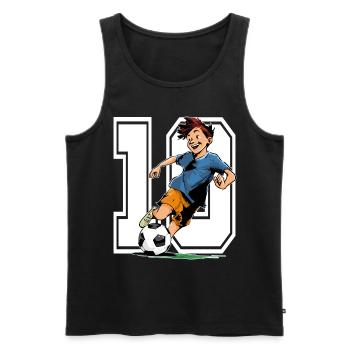 Football Birthday - 10 year old boy - 10. - Men's Premium Organic Tank Top - black - Front - Michal (187cm)