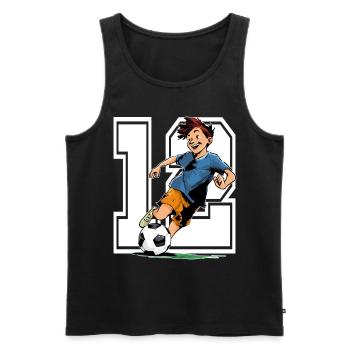 Football Birthday - 12 year old boy - 12. - Men's Premium Organic Tank Top - black - Front - AI Model Male 178 light (178cm)