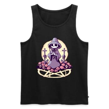 Pastel Goth Kawaii Creepy and Sweet Death - Men's Premium Organic Tank Top - black - Front - AI Model Male 178 light (178cm)