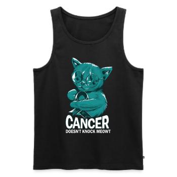 Cancer does not knock on ovarian cancer - Men's Premium Organic Tank Top - black - Front - AI Model Male 178 light (178cm)