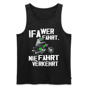 Lustiger Spruch Simsonfahrer S50 S51 Simme Moped - Männer Premium Bio Tank Top - Schwarz - Vorne - AI Model Male 178 light (178cm)