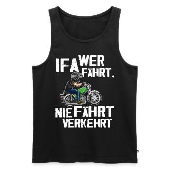 Lustiger Spruch Simsonfahrer S50 S51 Simme Moped - Männer Premium Bio Tank Top - Schwarz - Vorne - AI Model Male 178 light (178cm)