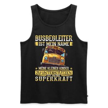Schulbuswärter - Schulbusfahrer - Männer Premium Bio Tank Top - Schwarz - Vorne - Michal (187cm)