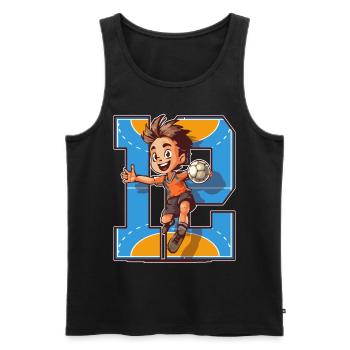 Handball Birthday - 12 years old boy - 12. - Men's Premium Organic Tank Top - black - Front - AI Model Male 178 light (178cm)