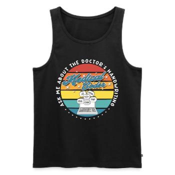 Medical Assistant - Medical Coder - Men's Premium Organic Tank Top - black - Front - AI Model Male 178 light (178cm)