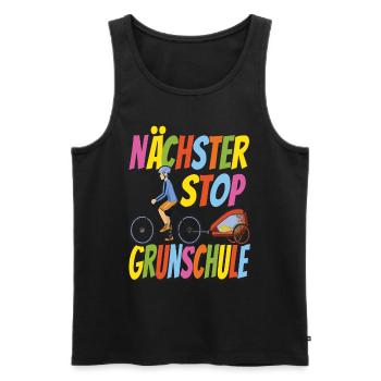 Nächster Stop Grundschule - Fahrrad - Männer Premium Bio Tank Top - Schwarz - Vorne - Michal (187cm)