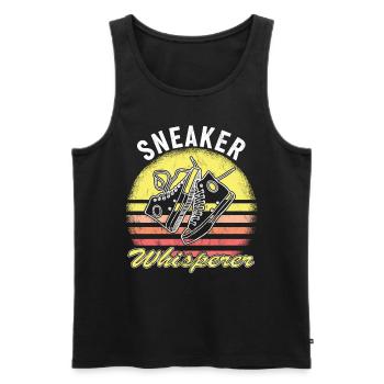 "Sneaker Whisperer" Sneaker -Sammler - Männer Premium Bio Tank Top - Schwarz - Vorne - Michal (187cm)