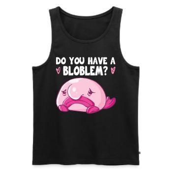 Costume de Blobfish - Visage de poisson Blob laid - - Débardeur bio Premium Homme - noir - Devant - Michal (187cm)