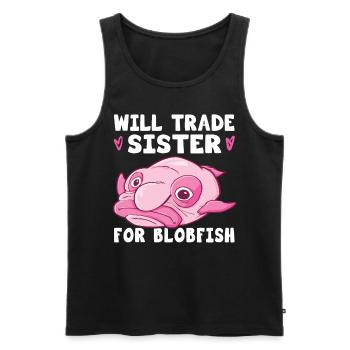 Costume de Blobfish - Visage de poisson Blob laid - - Débardeur bio Premium Homme - noir - Devant - Michal (187cm)