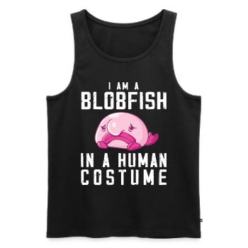 Costume de Blobfish - Visage de poisson Blob laid - - Débardeur bio Premium Homme - noir - Devant - Michal (187cm)