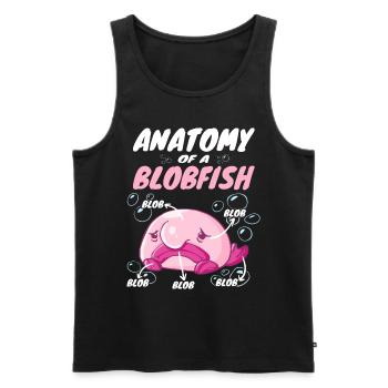 Costume de Blobfish - Visage de poisson Blob laid - - Débardeur bio Premium Homme - noir - Devant - Michal (187cm)