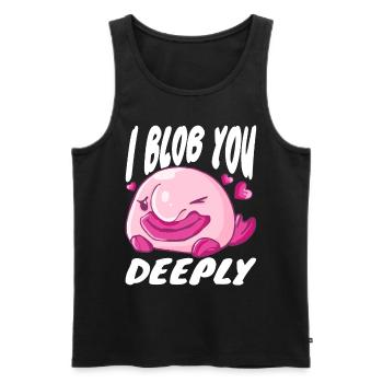 Costume de Blobfish - Visage de poisson Blob laid - - Débardeur bio Premium Homme - noir - Devant - Michal (187cm)