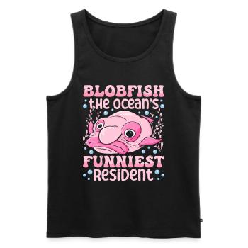 Costume de Blobfish - Visage de poisson Blob laid - - Débardeur bio Premium Homme - noir - Devant - Michal (187cm)