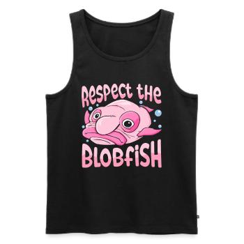 Costume de Blobfish - Visage de poisson Blob laid - - Débardeur bio Premium Homme - noir - Devant - Michal (187cm)