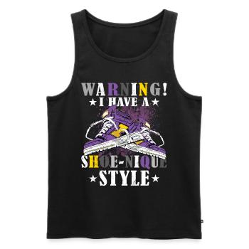 Lustiger Sneaker -Sammler - Turnschuhe - Männer Premium Bio Tank Top - Schwarz - Vorne - Michal (187cm)