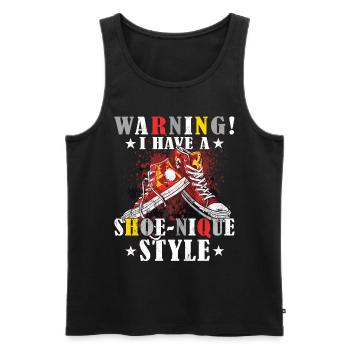 Lustiger Sneaker -Sammler - Turnschuhe - Männer Premium Bio Tank Top - Schwarz - Vorne - Michal (187cm)