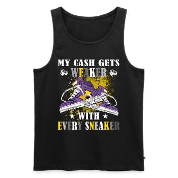 Lustiger Sneaker -Sammler - Turnschuhe - Männer Premium Bio Tank Top - Schwarz - Vorne - Michal (187cm)