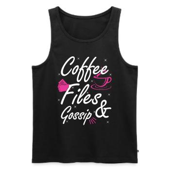 Kaffee, Akten Und Klatsch - HR -Offizier - Männer Premium Bio Tank Top - Schwarz - Vorne - AI Model Male 178 light (178cm)