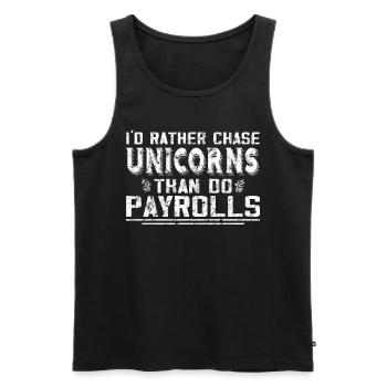 Ich Würde Lieber Einhörner Jagen Als - Männer Premium Bio Tank Top - Schwarz - Vorne - Michal (187cm)