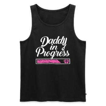 Grossesse 2023 - Papa Travail en cours - - Débardeur bio Premium Homme - noir - Devant - Michal (187cm)