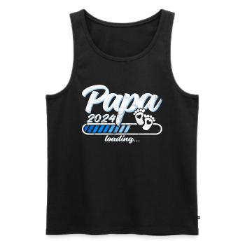 Father-to-be - Dad 2024 loading - Men's Premium Organic Tank Top - black - Front - Michal (187cm)