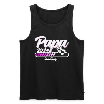 Father-to-be - Dad 2024 loading - Men's Premium Organic Tank Top - black - Front - Michal (187cm)