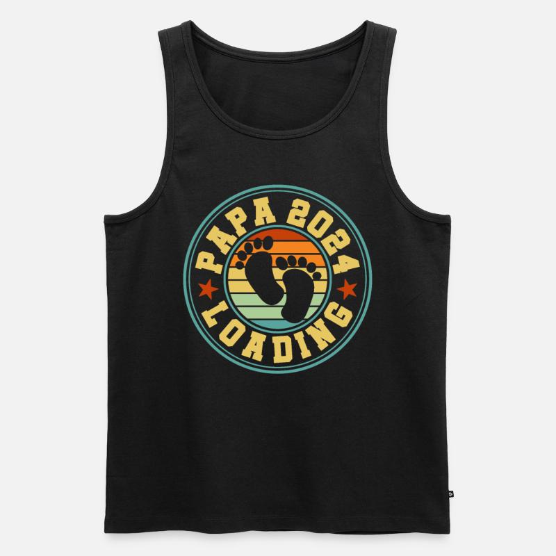 Werdender Vater - Papa 2024 loading - Männer Premium Bio Tank Top - Schwarz