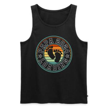 Father-to-be - Dad 2024 loading - Men's Premium Organic Tank Top - black - Front - Michal (187cm)
