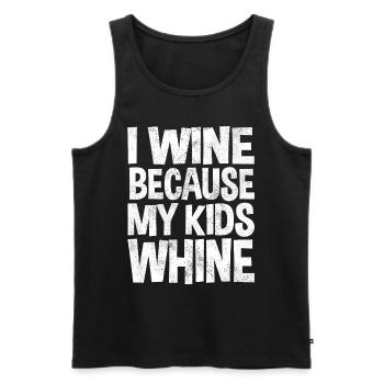 Wine because my kids Whine - Weinliebhaber - Men's Premium Organic Tank Top - black - Front - Michal (187cm)