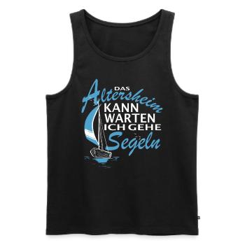 Das Altersheim kann warten. Ich gehe Segeln - - Männer Premium Bio Tank Top - Schwarz - Vorne - Michal (187cm)