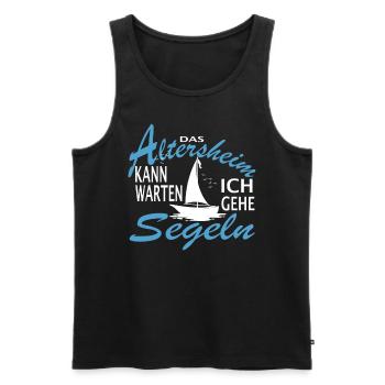 Das Altersheim kann warten. Ich gehe Segeln - - Männer Premium Bio Tank Top - Schwarz - Vorne - Michal (187cm)