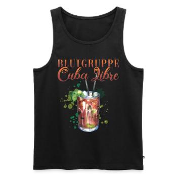 Groupe sanguin Cuba Libre Cocktail Barman - Débardeur bio Premium Homme - noir - Devant - Michal (187cm)