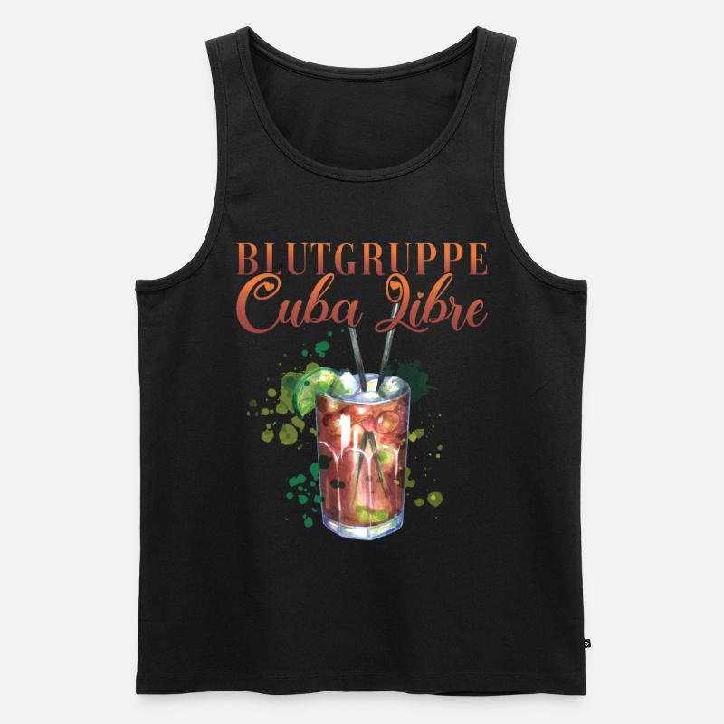 Blutgruppe Cuba Libre Cocktail Barkeeper - Männer Premium Bio Tank Top - Schwarz