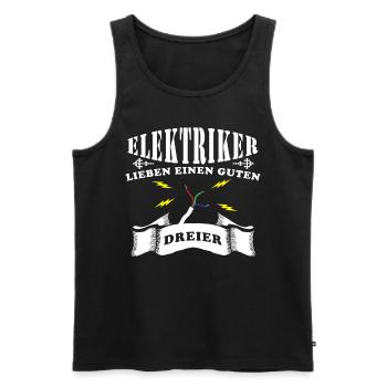 Elektriker Elektroniker T-Shirt - Männer Premium Bio Tank Top - Schwarz - Vorne - Michal (187cm)