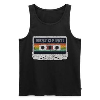 1971 Jahrgang | Best of 1971 | 1971 Retro Musik - Männer Premium Bio Tank Top - Schwarz - Vorne - Michal (187cm)