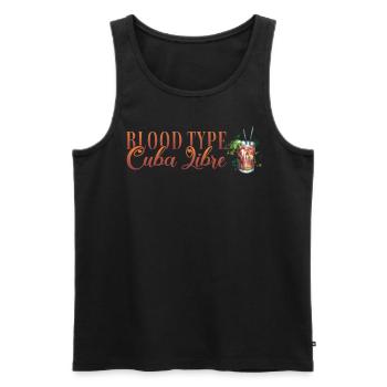 Groupe sanguin Cuba Libre Cocktail Barman - Débardeur bio Premium Homme - noir - Devant - Michal (187cm)