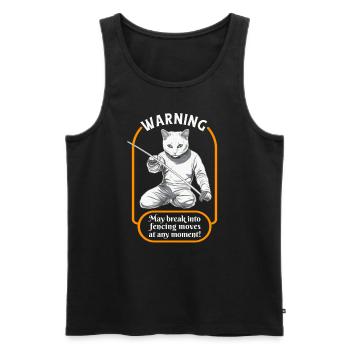 Katzen Fechter gamer lustiges Fechten Sport Katzen - Männer Premium Bio Tank Top - Schwarz - Vorne - Michal (187cm)