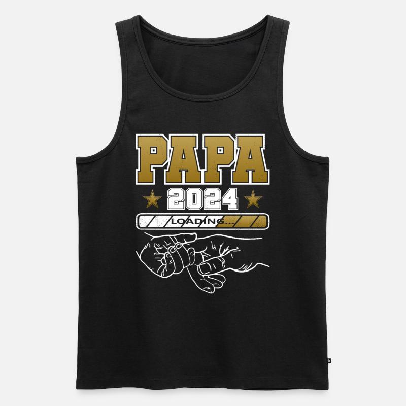 Father-to-be - Dad 2024 loading - Men's Premium Organic Tank Top - black
