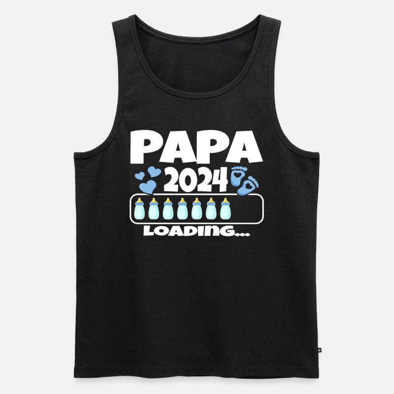 Werdender Vater - Papa 2024 loading - Männer Premium Bio Tank Top - Schwarz