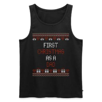Erstes Weihnachten als Papa - Weihnachts ugly - Männer Premium Bio Tank Top - Schwarz - Vorne - Michal (187cm)