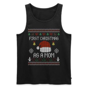 Premier Noël en tant que maman - Noël moche - Débardeur bio Premium Homme - noir - Devant - Michal (187cm)