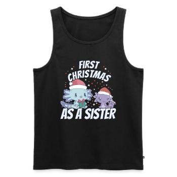 First Christmas as a sister - Axoloti ugly - Men's Premium Organic Tank Top - black - Front - Michal (187cm)